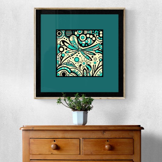 Celestial Dragonfly Dance - Kunstdruk Poster