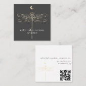 Celestial Dragonfly QR Code Square Visitekaartje (Voorkant / Achterkant)
