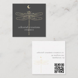 Celestial Dragonfly QR Code Square Visitekaartje