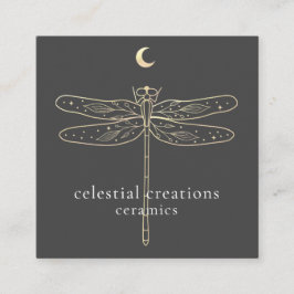 Celestial Dragonfly QR Code Square Visitekaartje