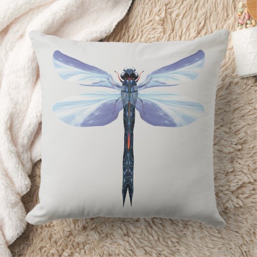 Celestial Dragonfly – Surreal Blue Insect Art Pill Kussen (Deken)