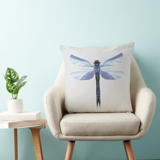 Celestial Dragonfly – Surreal Blue Insect Art Pill Kussen (Stoel)