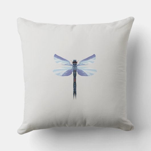 Celestial Dragonfly – Surreal Blue Insect Art Pill Kussen (Achterkant)