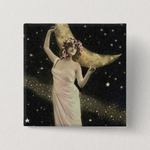 Celestial Drama Queen Vierkante Button 5,1 Cm