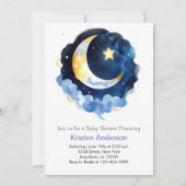 Celestial Dream Blue Moon Boy Baby shower Kaart (Voorkant)
