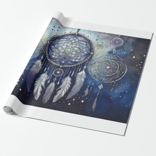 Celestial Dream Catcher, Twilight Stars Cadeaupapier (Uitgerold)