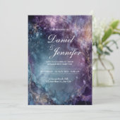 Celestial Dream Waterverf bruiloft uitnodiging (Staand voorkant)