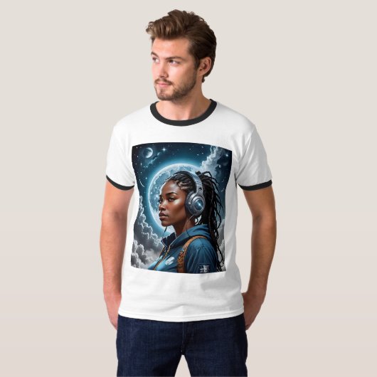 Celestial Dreamer Space Vibes Graphic T-shirt (Voorkant volledig)