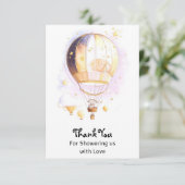 Celestial Dreamland Baby shower heteluchtballon Bedankkaart (Staand voorkant)