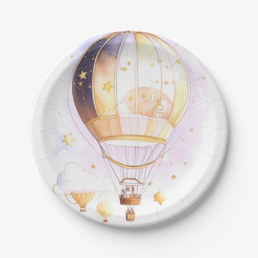 Celestial Dreamland Baby shower heteluchtballon Papieren Bordje (Voorkant)