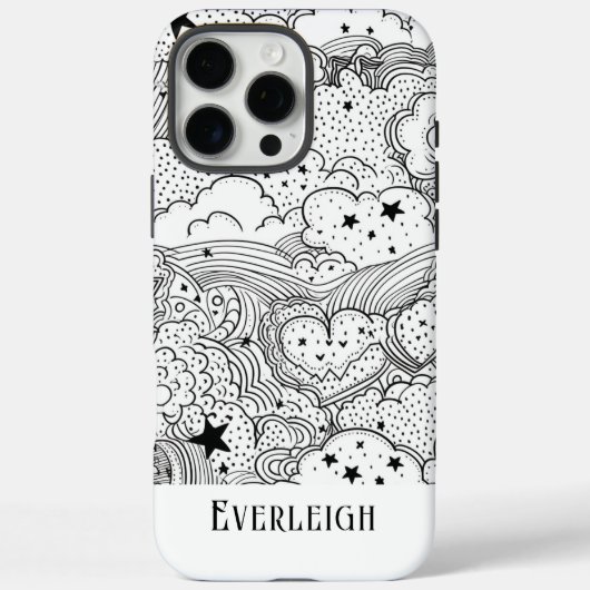 Celestial Dreams Doodles gepersonaliseerd Case-Mate iPhone Case (Achterkant)
