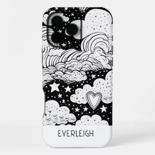 Celestial Dreams Doodles gepersonaliseerd iPhone 16 Pro Max Hoesje