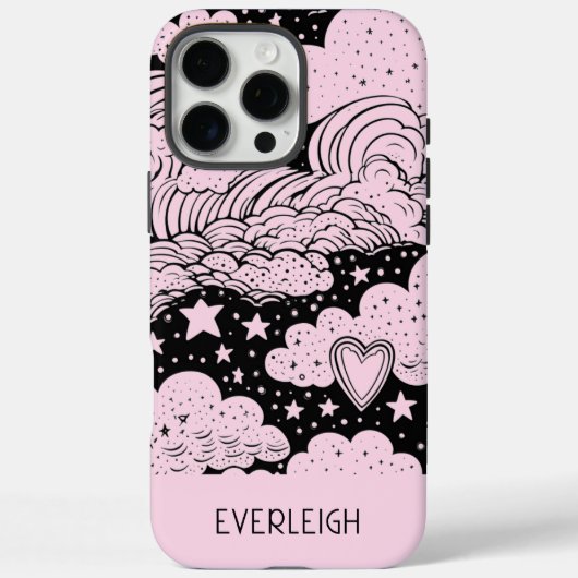 Celestial Dreams Doodles Roze Zwart Case-Mate iPhone Case (Achterkant)