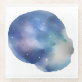 Celestial Dreams: Een Waterverf Verkenning Glazen Onderzetter (Voorkant)