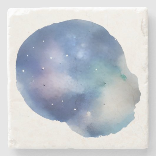 Celestial Dreams: Een Waterverf Verkenning Stenen Onderzetter (Voorkant)