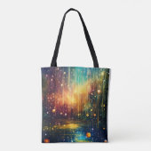Celestial Dreams: Magische regen en sterrenhemel Tote Bag (Achterkant)