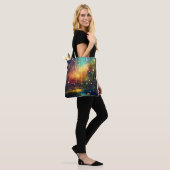 Celestial Dreams: Magische regen en sterrenhemel Tote Bag (Op model)