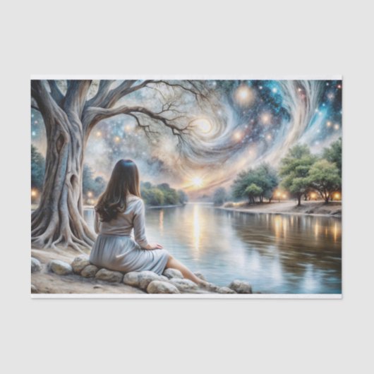 Celestial Dreams Starlit Reverie Decoupage Tissuepapier (Voorkant)