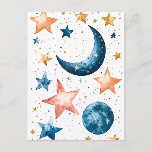 Celestial Dreams Waterverf Briefkaart (Voorkant)