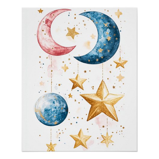 Celestial Dreams Waterverf Perfect Poster (Voorkant)
