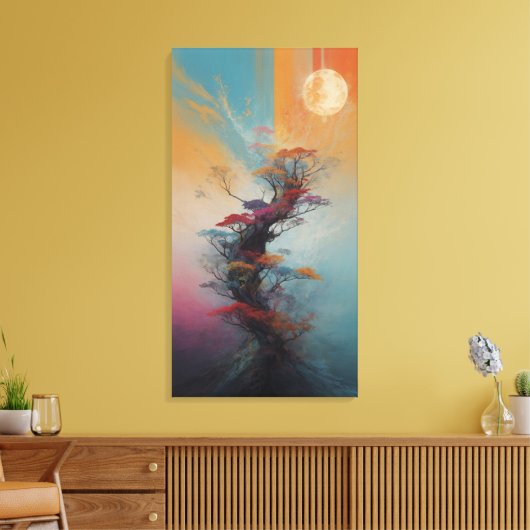 Celestial Dreamscape Canvas Prints: Een fusie van  Afdruk (Insitu (Woonkamer))