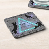 Celestial Drie Muziek-liefhebbende Black Cats Bier Onderzetter (Linkerzijde)