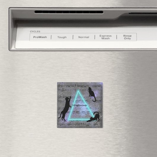 Celestial Drie Muziek-liefhebbende Black Cats Magneet (Insitu (Vaatwasser))