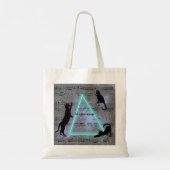 Celestial Drie Muziek-liefhebbende Black Cats Tote Bag (Achterkant)
