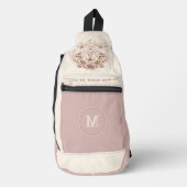 Celestial Dusty Pink Moth Mushrooms Monogram Naam Sling Bag (Voorkant)