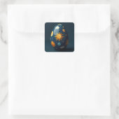 Celestial Easter Egg Vierkante Sticker (Tas)