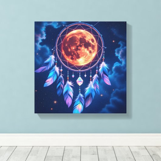 Celestial Eclipse Dreamcatcher Canvas Afdruk (Insitu (Houten vloer))