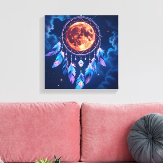Celestial Eclipse Dreamcatcher Canvas Afdruk (Insitu (Woonkamer))