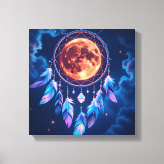 Celestial Eclipse Dreamcatcher Canvas Afdruk
