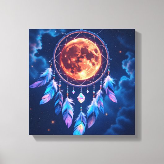 Celestial Eclipse Dreamcatcher Canvas Afdruk (Voorkant)