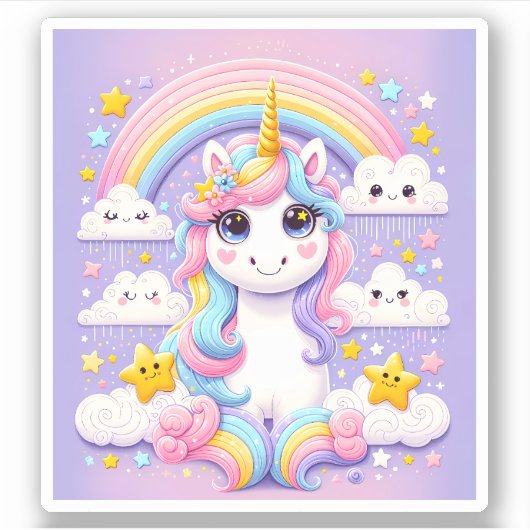 Celestial Eenhoorn Bliss Sticker (Voorkant)