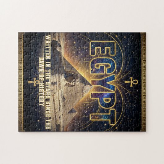 Celestial Egypt Sphinx Pyramids Galaxy Poster Legpuzzel (Horizontaal)