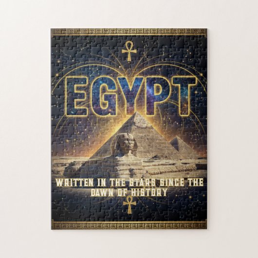 Celestial Egypt Sphinx Pyramids Galaxy Poster Legpuzzel (Verticaal)