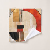 Celestial Elegance: Abstracte Exploratie in Beige Bad Handdoek (Wasdoekje)