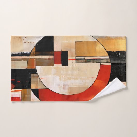 Celestial Elegance: Abstracte Exploratie in Beige Bad Handdoek (Handdoek)