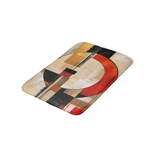 Celestial Elegance: Abstracte Exploratie in Beige Badmat (Gekanteld)