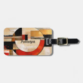 Celestial Elegance: Abstracte Exploratie in Beige Bagagelabel (Voorkant horizontaal)