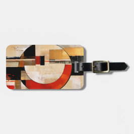 Celestial Elegance: Abstracte Exploratie in Beige Bagagelabel