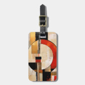 Celestial Elegance: Abstracte Exploratie in Beige Bagagelabel (Voorkant verticaal)