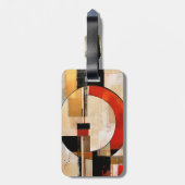 Celestial Elegance: Abstracte Exploratie in Beige Bagagelabel (Achterkant verticaal)