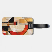 Celestial Elegance: Abstracte Exploratie in Beige Bagagelabel (Achterkant horizontaal)