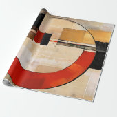 Celestial Elegance: Abstracte Exploratie in Beige Cadeaupapier (Uitgerold)