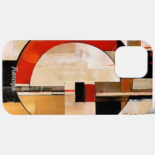 Celestial Elegance: Abstracte Exploratie in Beige Case-Mate iPhone Case (Achterkant (horizontaal))