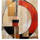 Celestial Elegance: Abstracte Exploratie in Beige Douchegordijn (Voorkant)