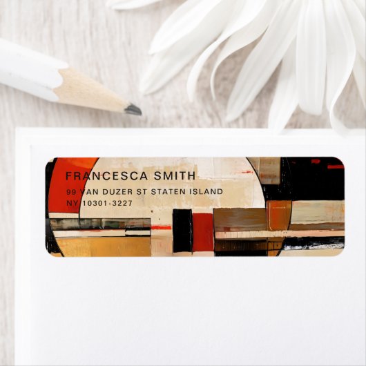 Celestial Elegance: Abstracte Exploratie in Beige Etiket (Insitu)