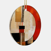 Celestial Elegance: Abstracte Exploratie in Beige Keramisch Ornament (Rechts)